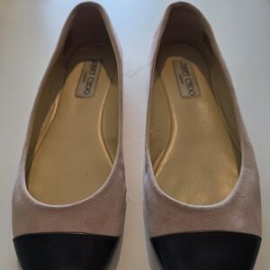 Jimmy Choo Women's Black and Soft Beige Ballet Slipper